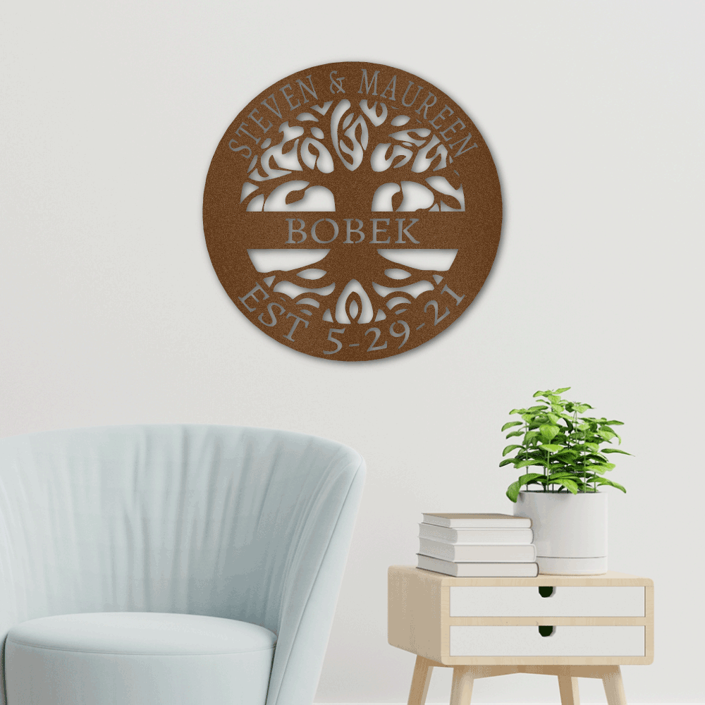 The Gift Message, Personalised Tree of Life Family Wall art