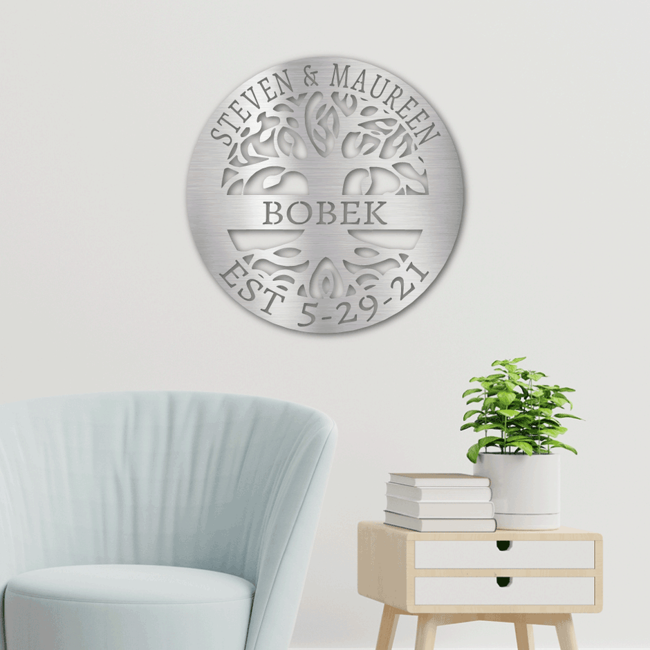 The Gift Message, Personalised Tree of Life Family Wall art