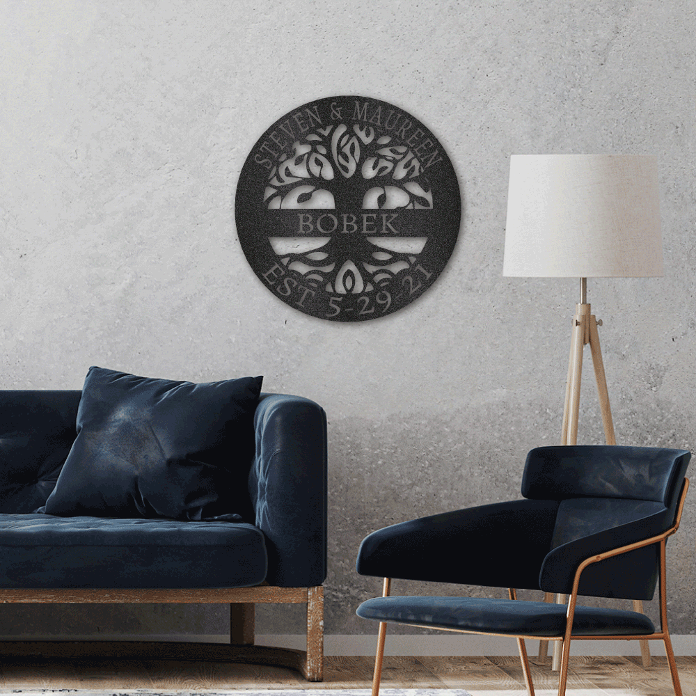 The Gift Message, Personalised Tree of Life Family Wall art