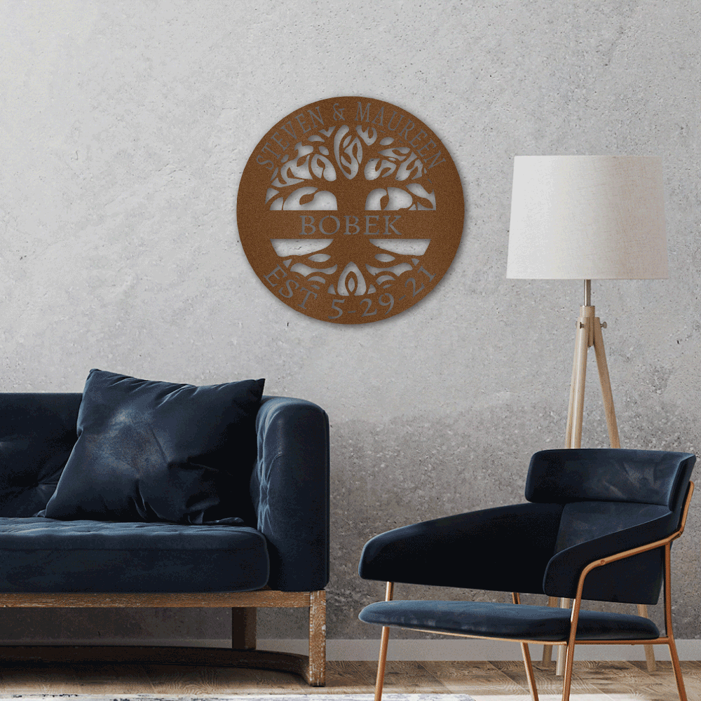 The Gift Message, Personalised Tree of Life Family Wall art