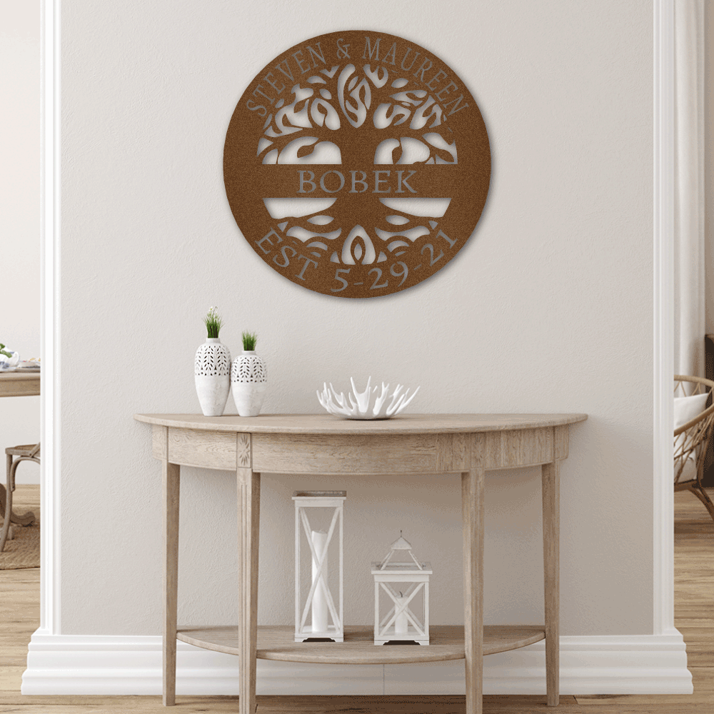 The Gift Message, Personalised Tree of Life Family Wall art