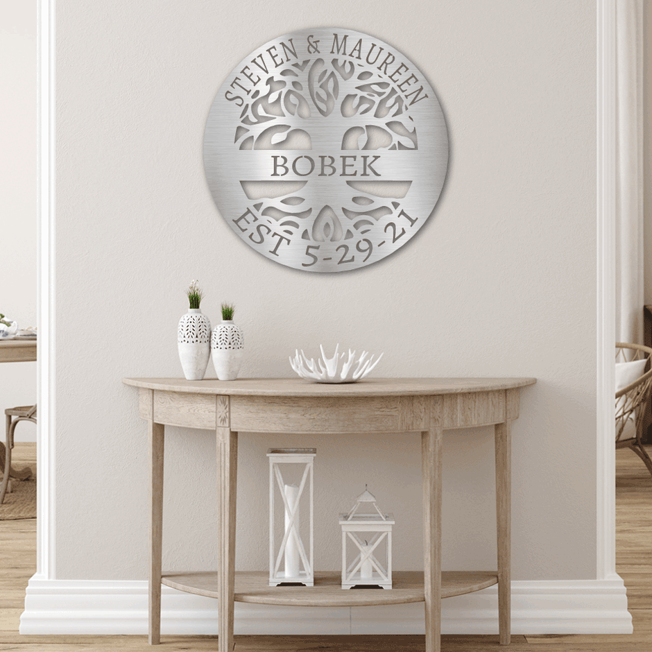 The Gift Message, Personalised Tree of Life Family Wall art