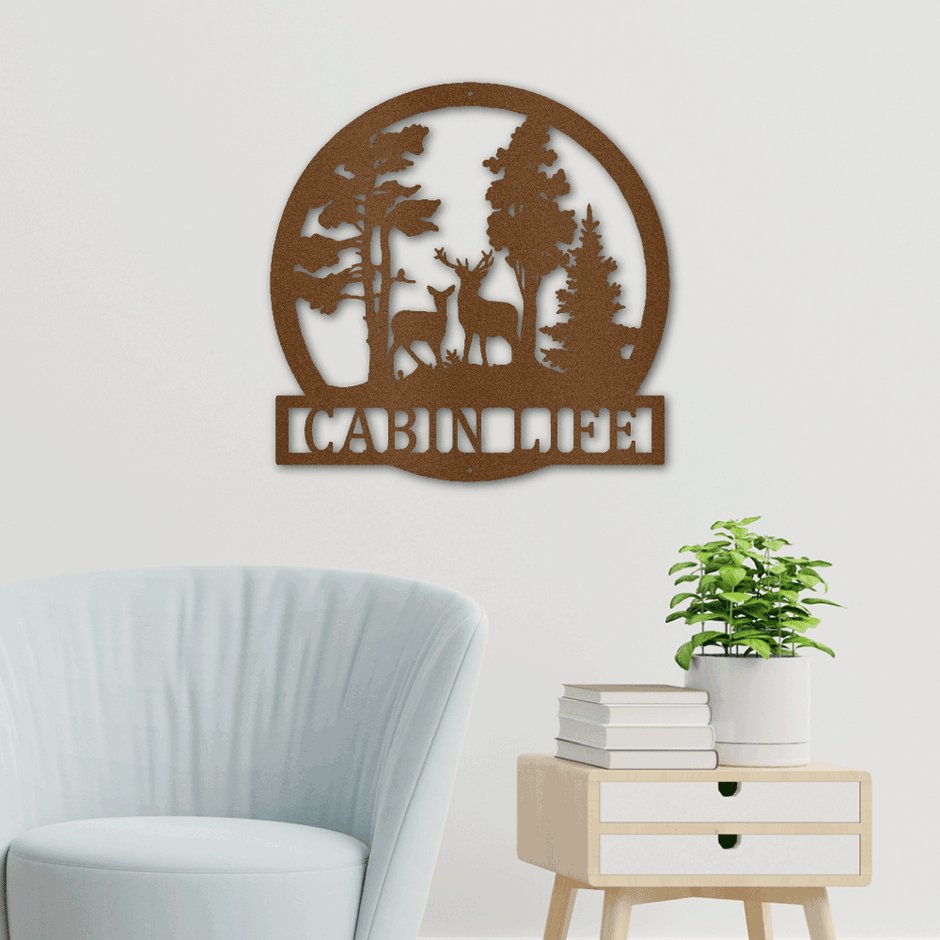 The Gift Message, Personalised Cabin Life Home Wall art