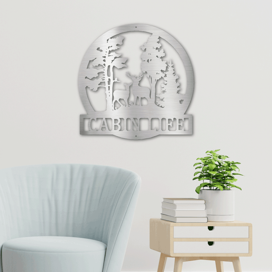 The Gift Message, Personalised Cabin Life Home Wall art