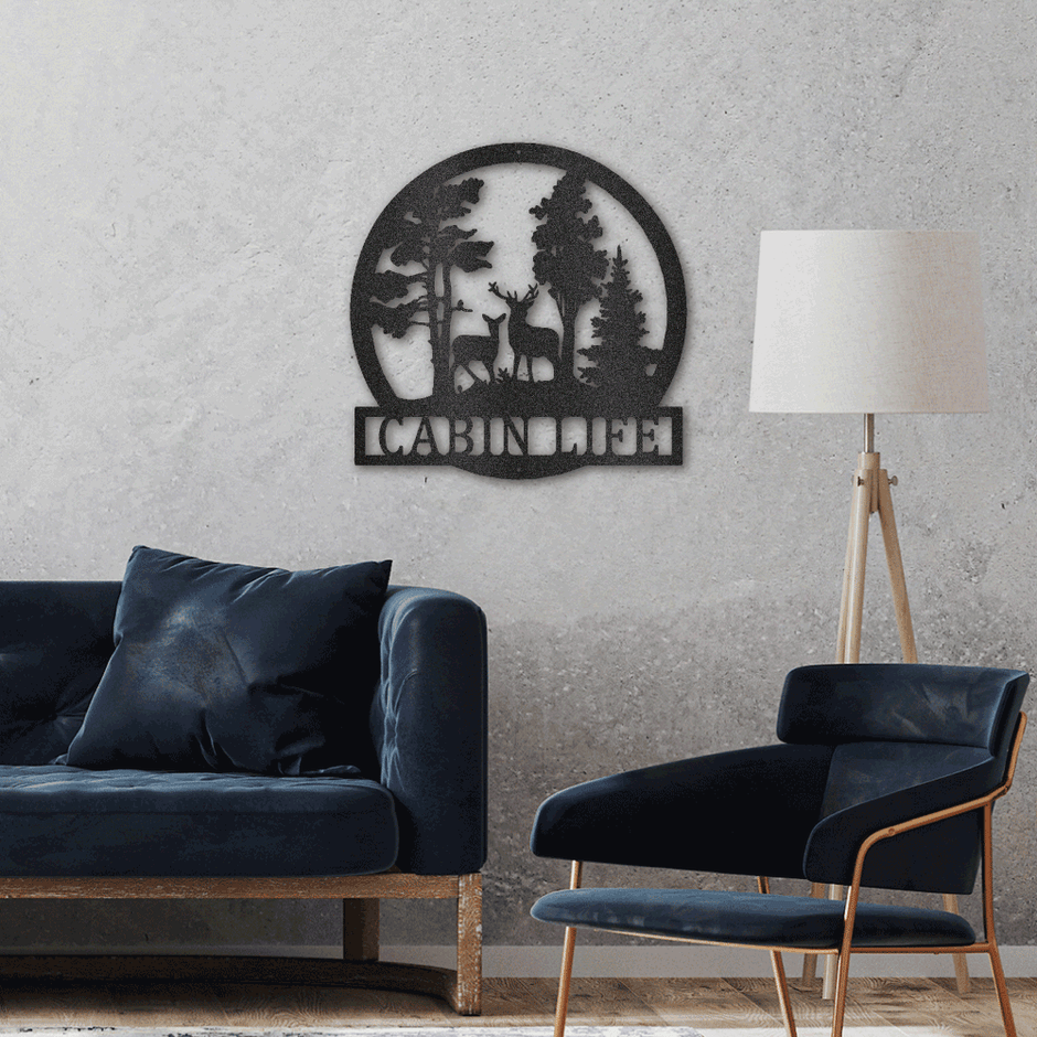 The Gift Message, Personalised Cabin Life Home Wall art