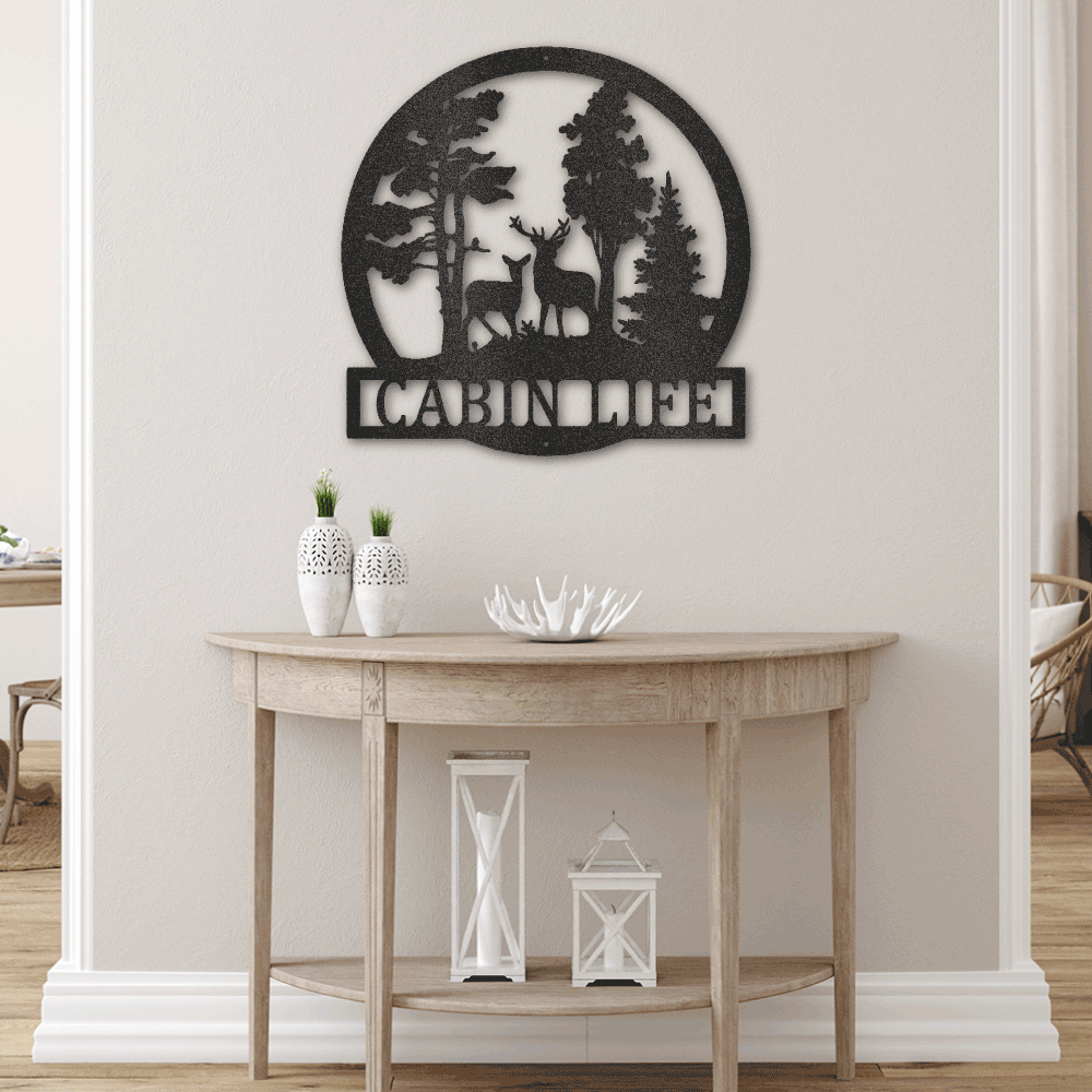The Gift Message, Personalised Cabin Life Home Wall art