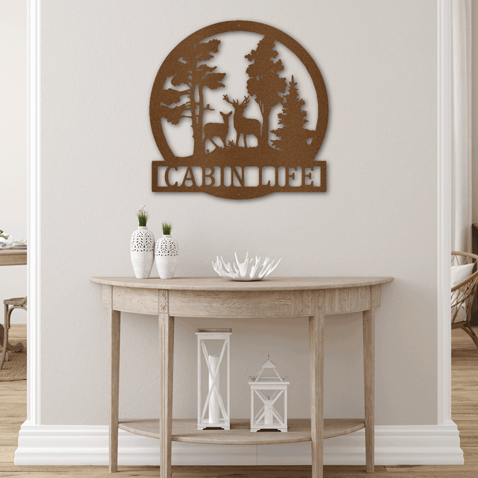 The Gift Message, Personalised Cabin Life Home Wall art