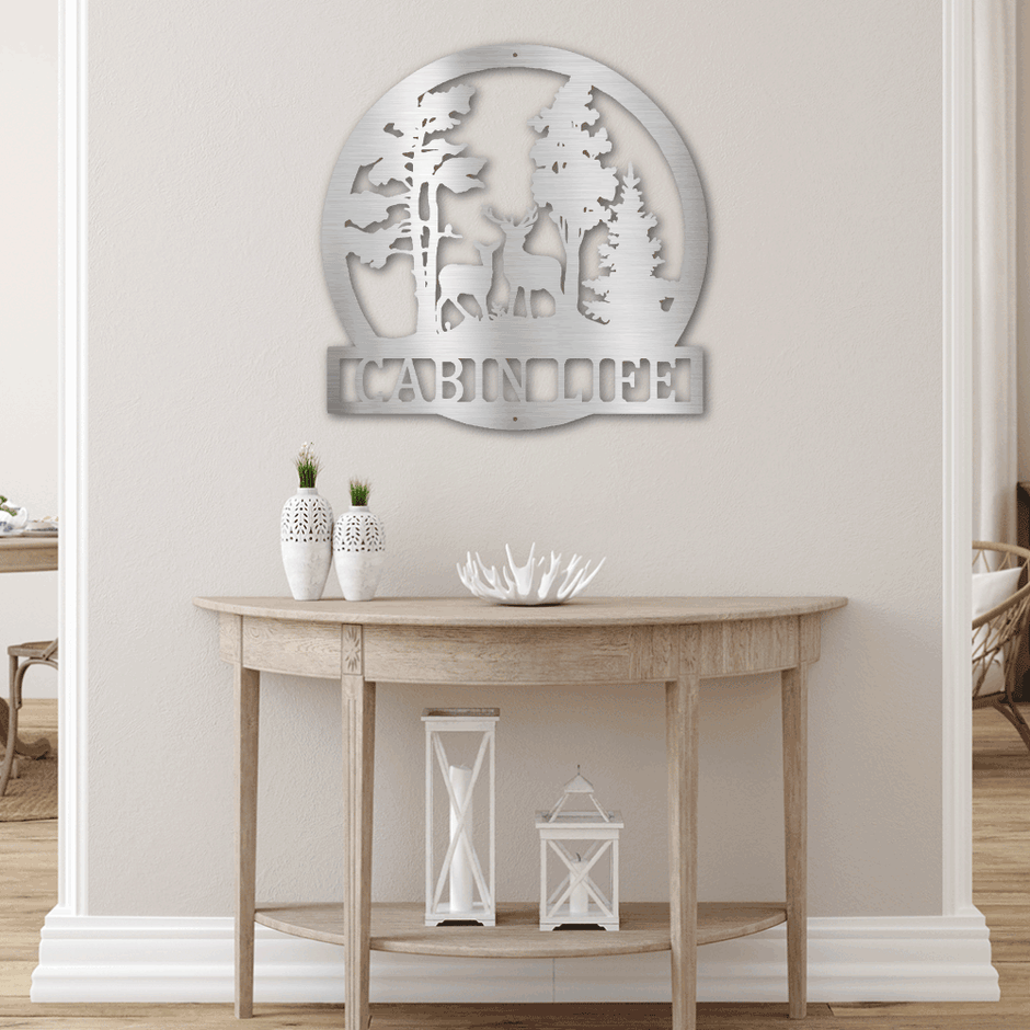 The Gift Message, Personalised Cabin Life Home Wall art