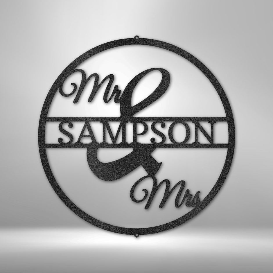 Newly wed  Personalised Named Metal Wall art Sign