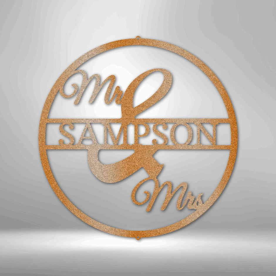 Newly wed  Personalised Named Metal Wall art Sign