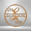 Newly wed  Personalised Named Metal Wall art Sign