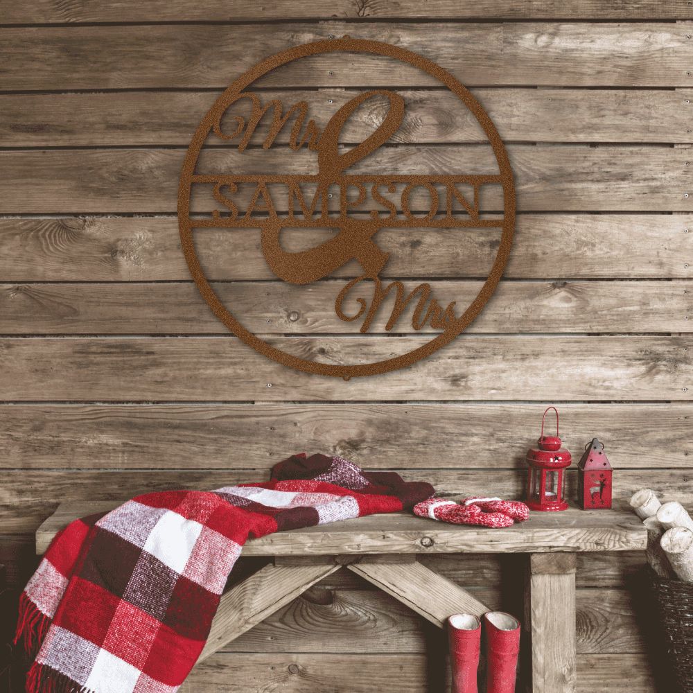Newly wed  Personalised Named Metal Wall art Sign