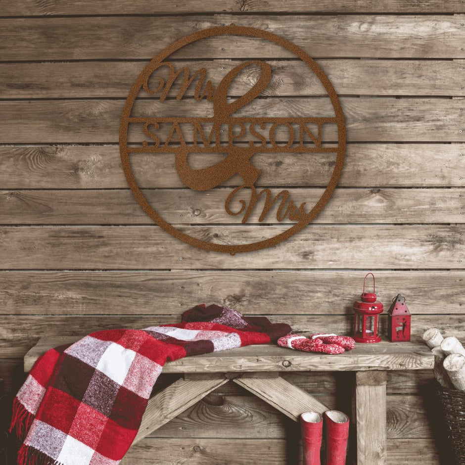 Newly wed  Personalised Named Metal Wall art Sign