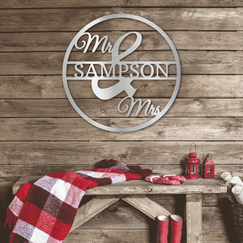 Newly wed  Personalised Named Metal Wall art Sign