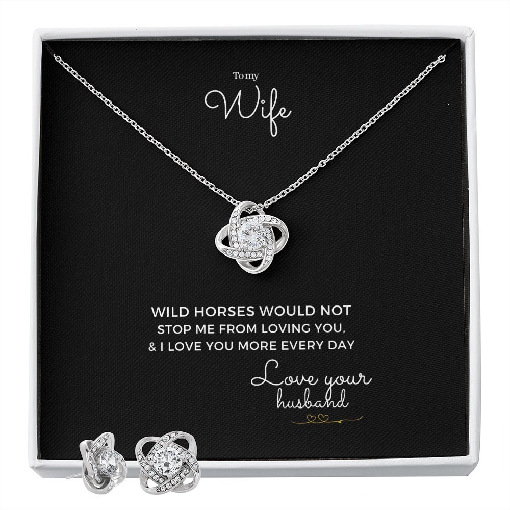Date night to my wife necklace and earring gift