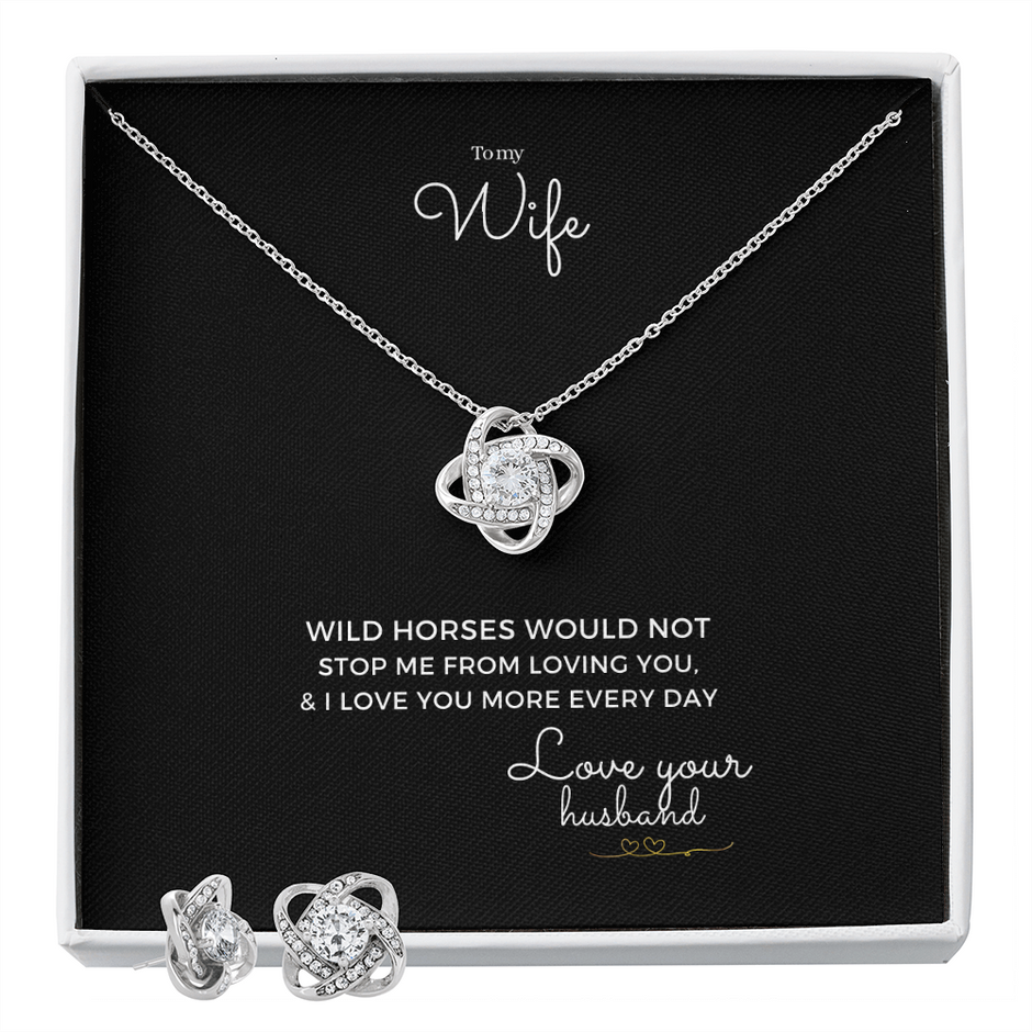 Date night to my wife necklace and earring gift