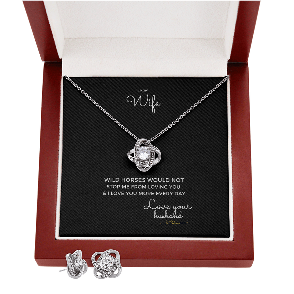 Date night to my wife necklace and earring gift
