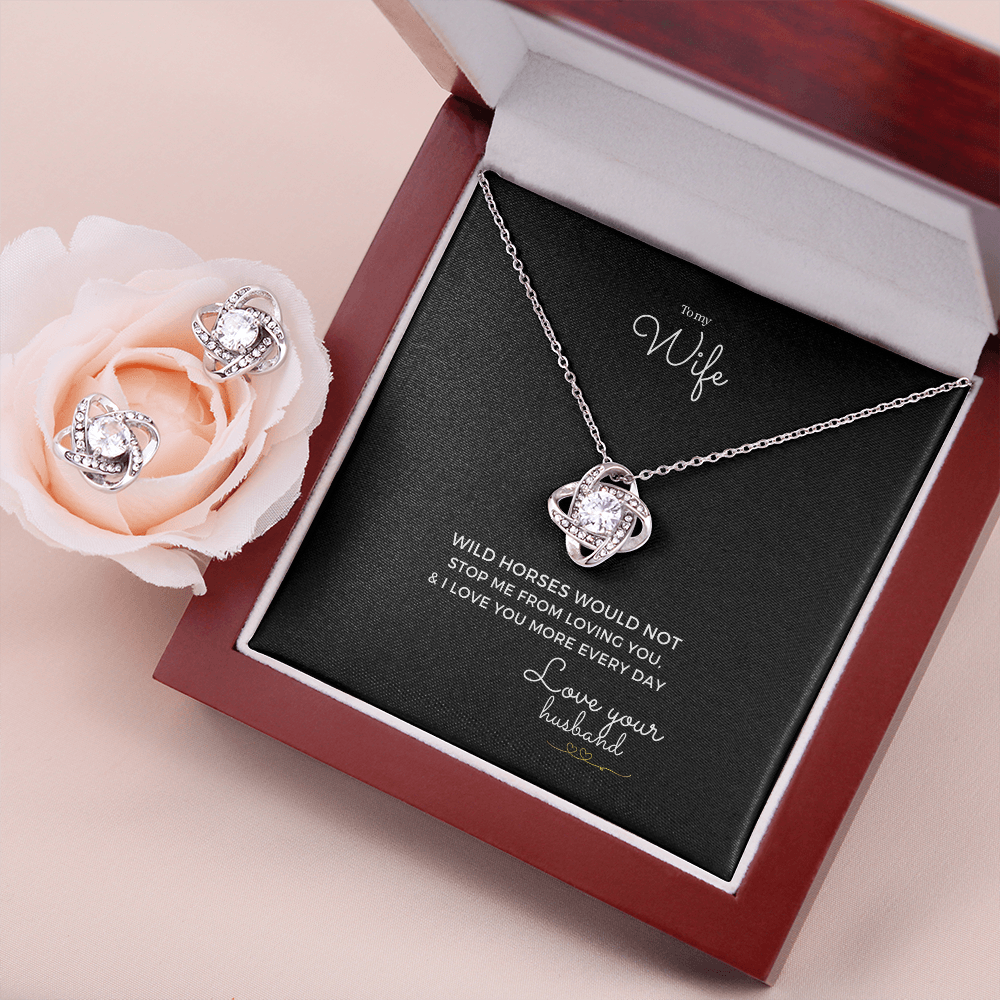 Date night to my wife necklace and earring gift