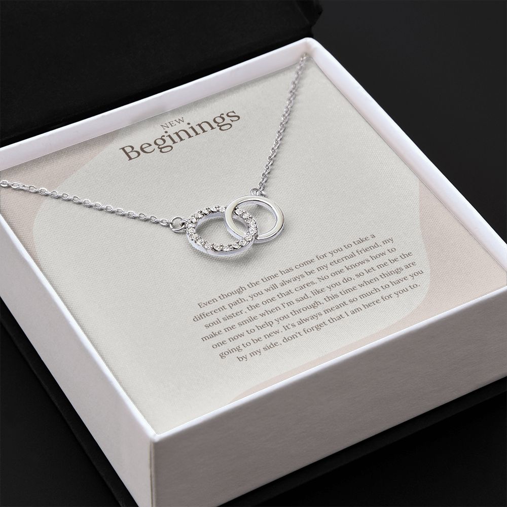New Beginings Circle necklace gift, Friendship gift, Eternity necklace, BFF message necklace1