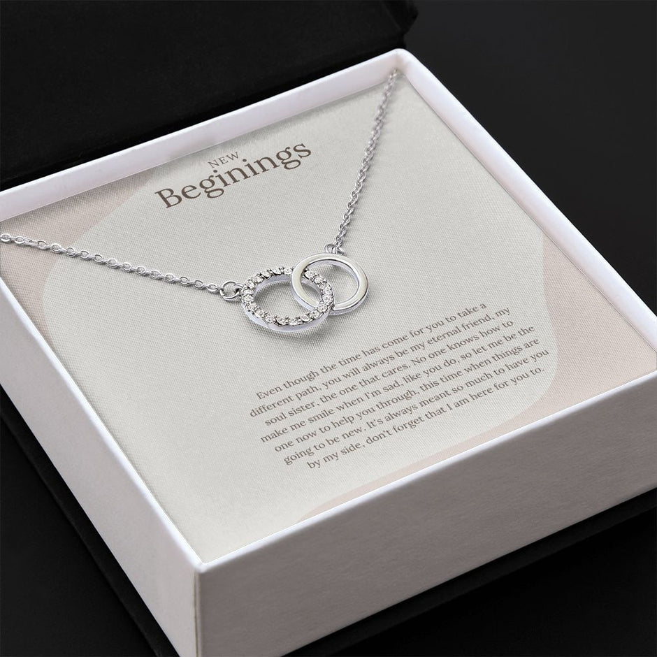 New Beginings Circle necklace gift, Friendship gift, Eternity necklace, BFF message necklace1