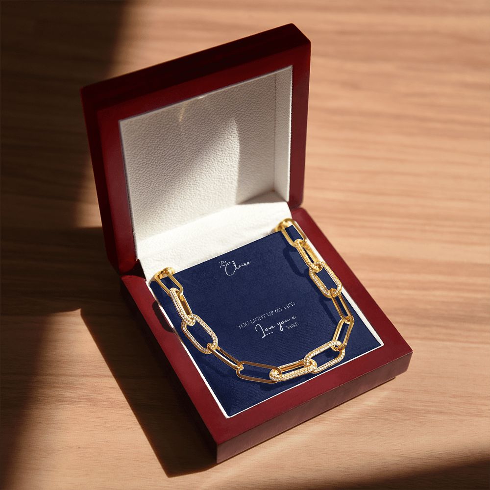 Personalized Forever love Deluxe 14k Paperclip Chain