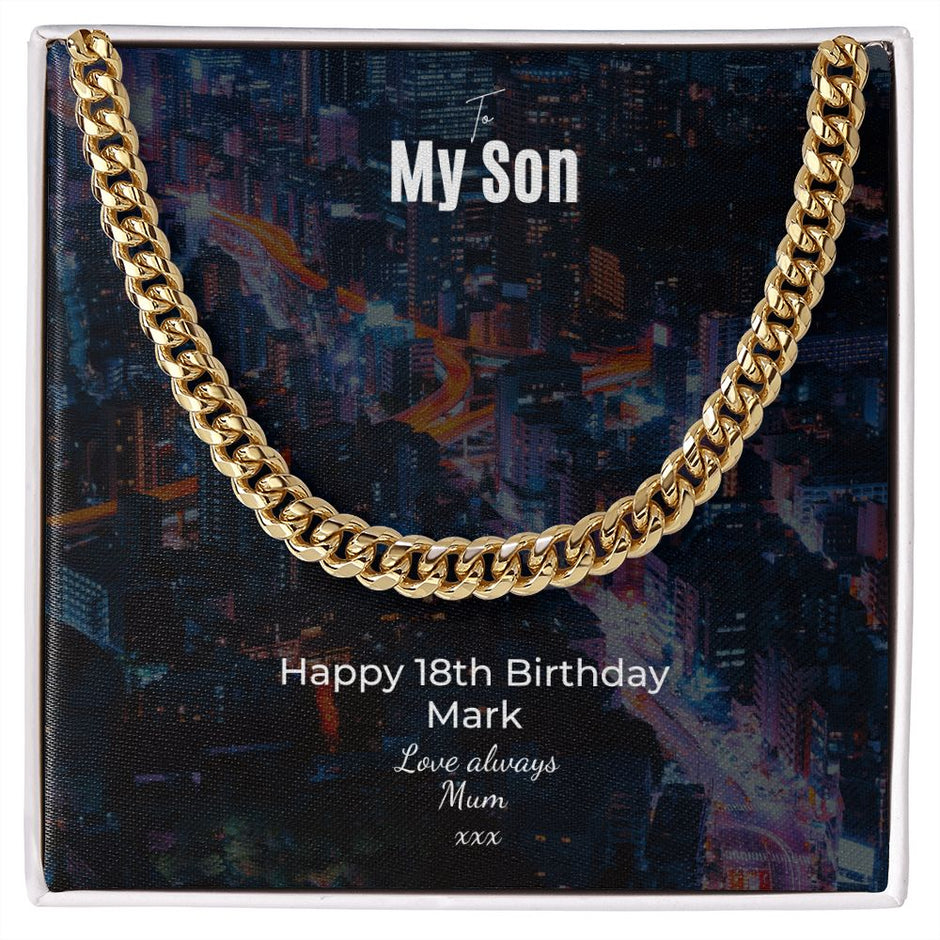 Sons 18th Birthday Flat weave Curb Chain