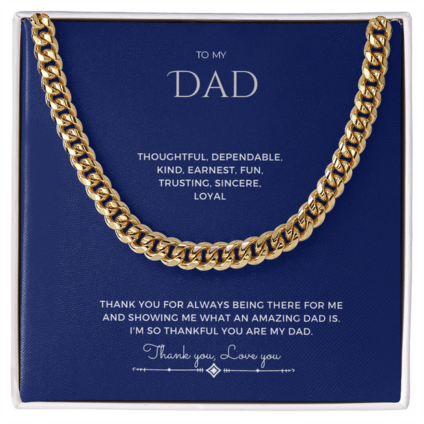 Gold Curb Chain To my Earnest Dad