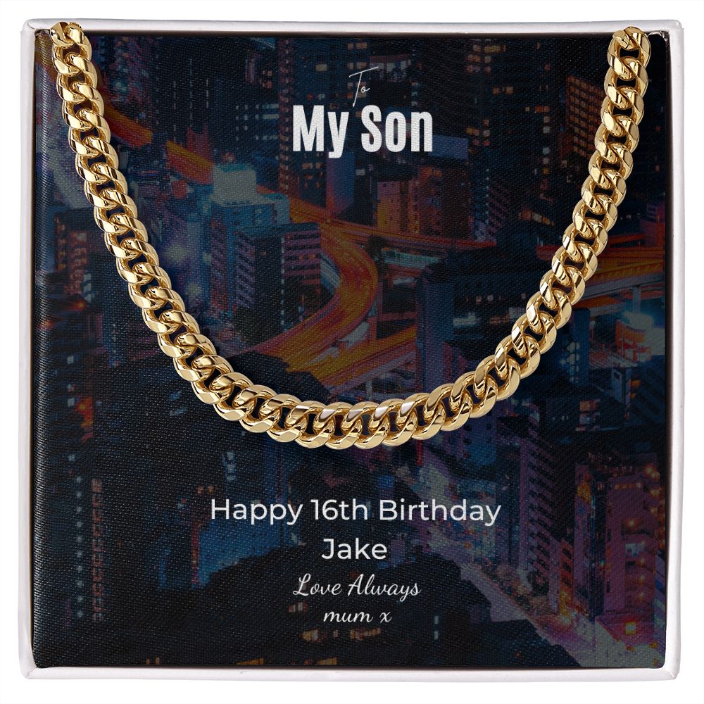 Gift Message Happy 16th Birthday Curb Chain