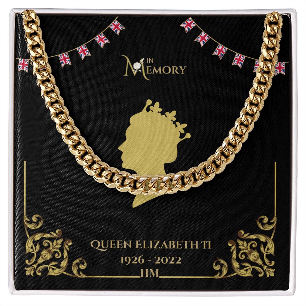 Queen Elizabeth Mens Memorial Silver / Gold curb chain