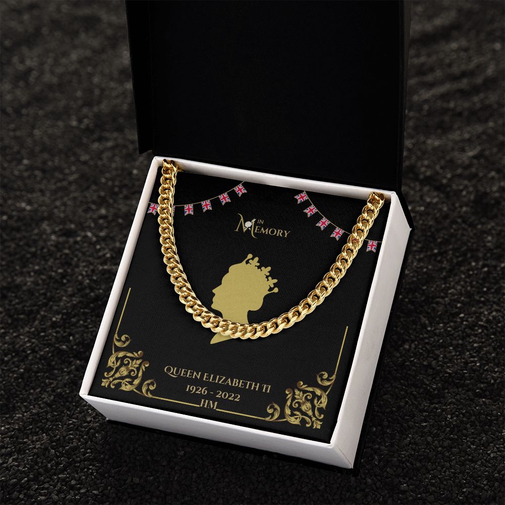 Queen Elizabeth Mens Memorial Silver / Gold curb chain
