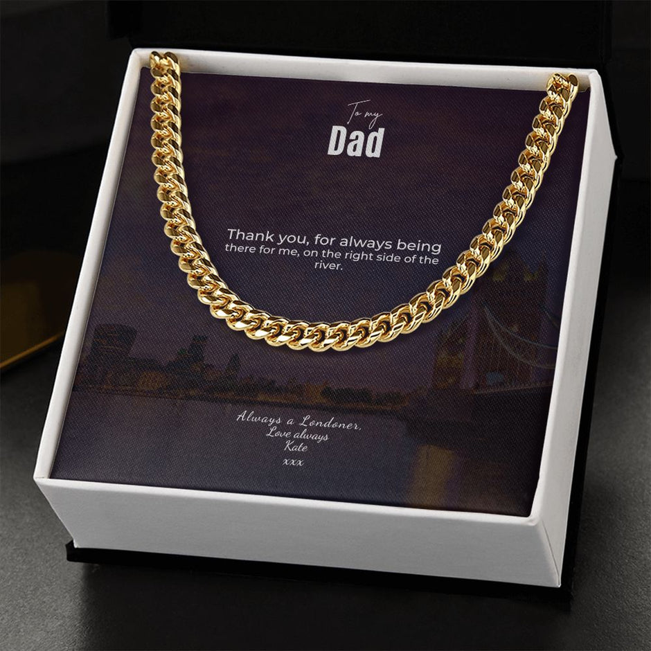 Flat Silver Chain: The London Dad Gift Message