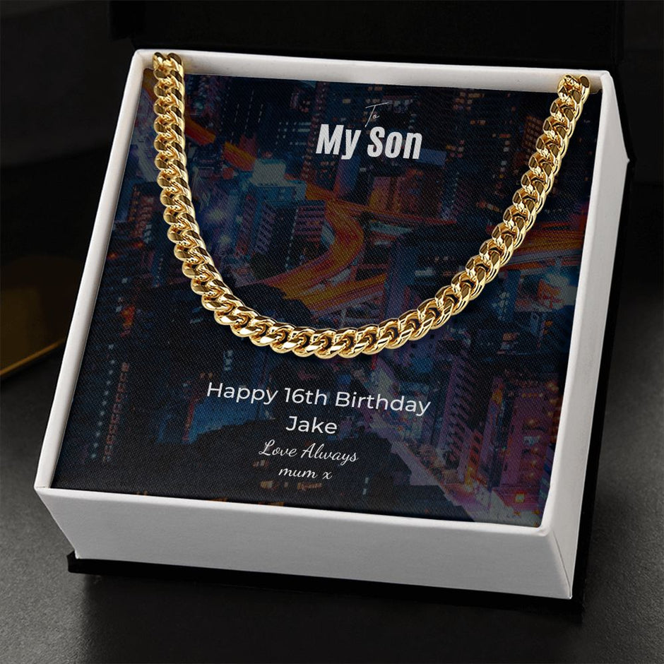 Gift Message Happy 16th Birthday Curb Chain