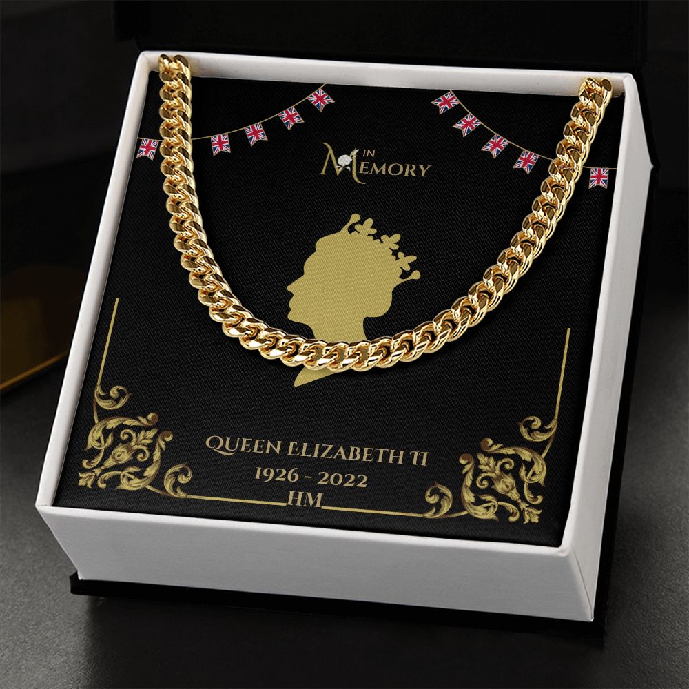 Queen Elizabeth Mens Memorial Silver / Gold curb chain