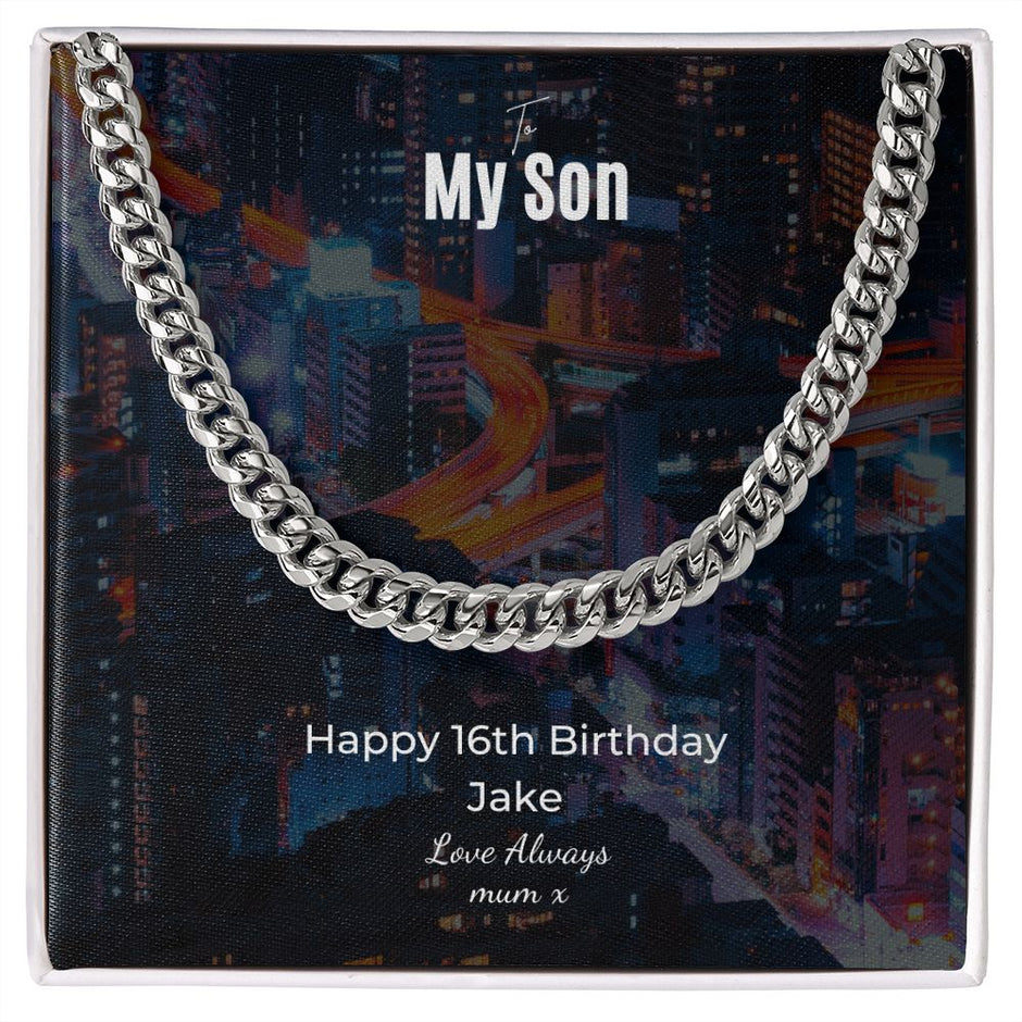 Gift Message Happy 16th Birthday Curb Chain