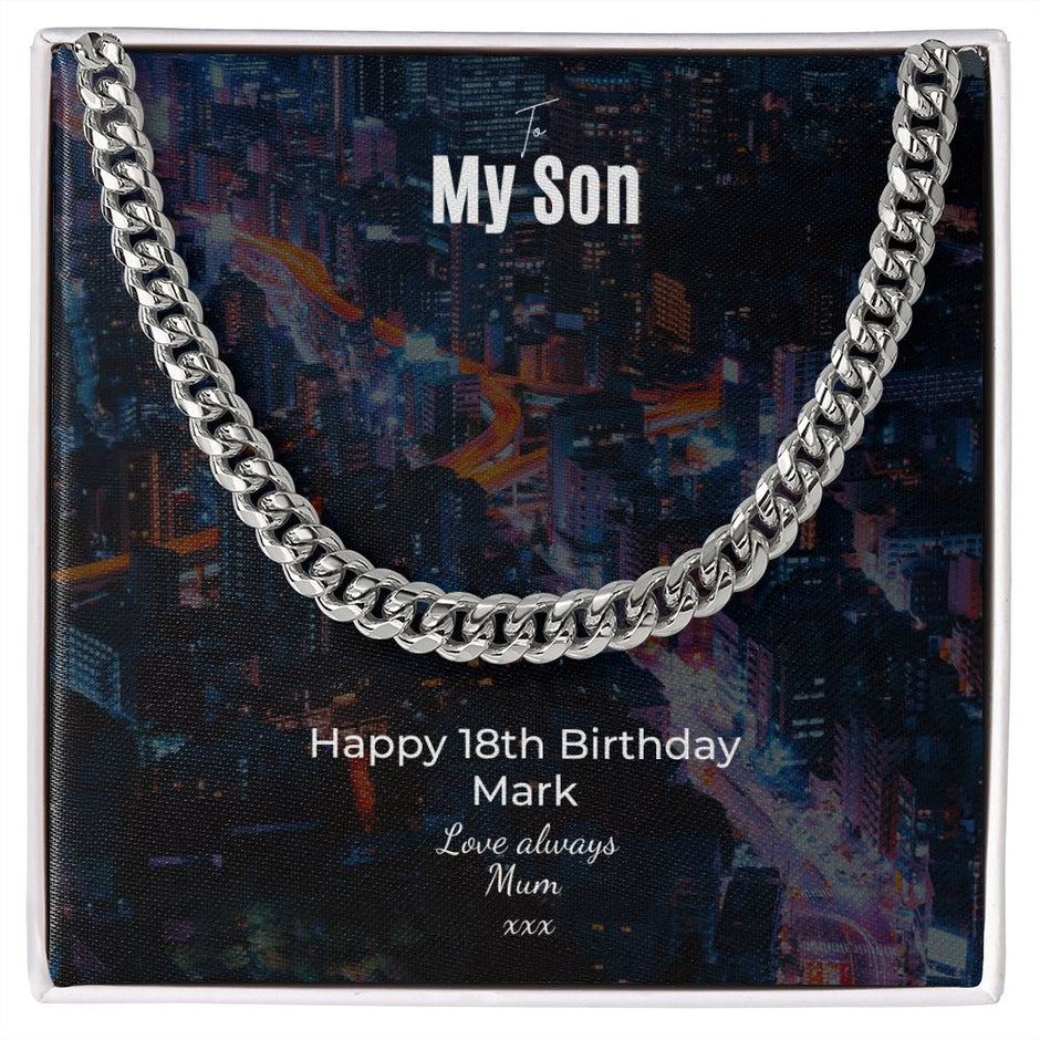 Sons 18th Birthday Flat weave Curb Chain