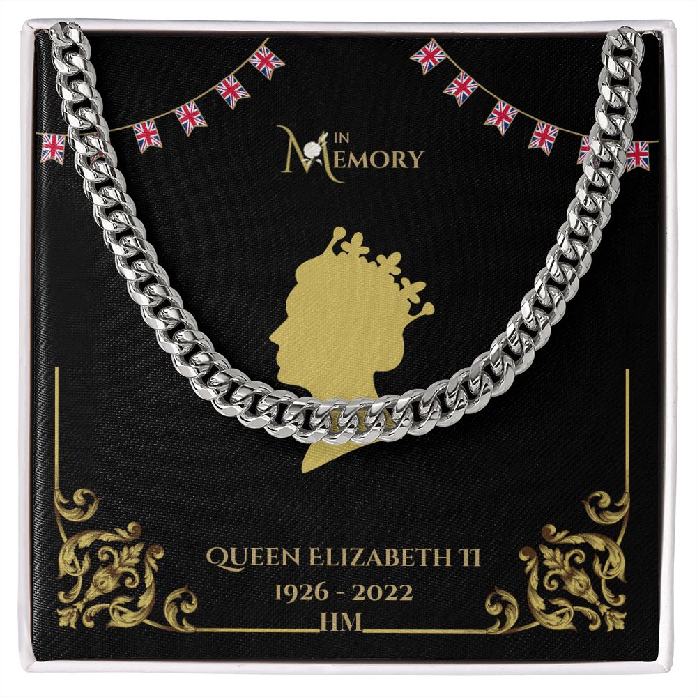 Queen Elizabeth Mens Memorial Silver / Gold curb chain