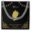 Queen Elizabeth Mens Memorial Silver / Gold curb chain