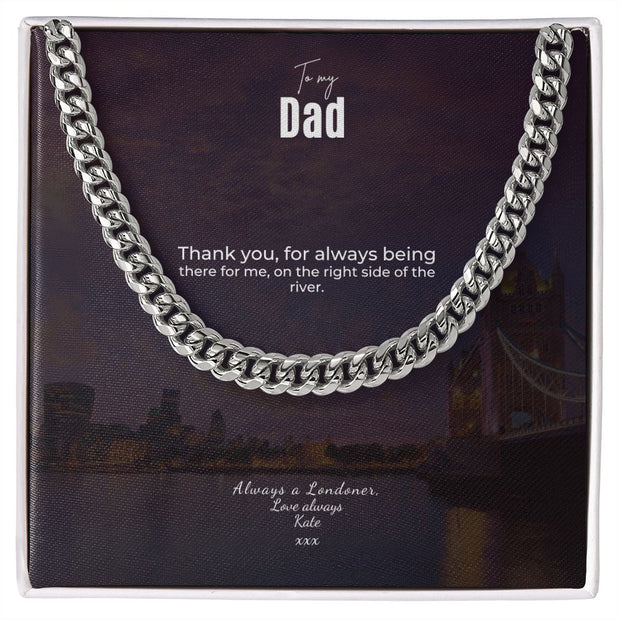 Flat Silver Chain: The London Dad Gift Message
