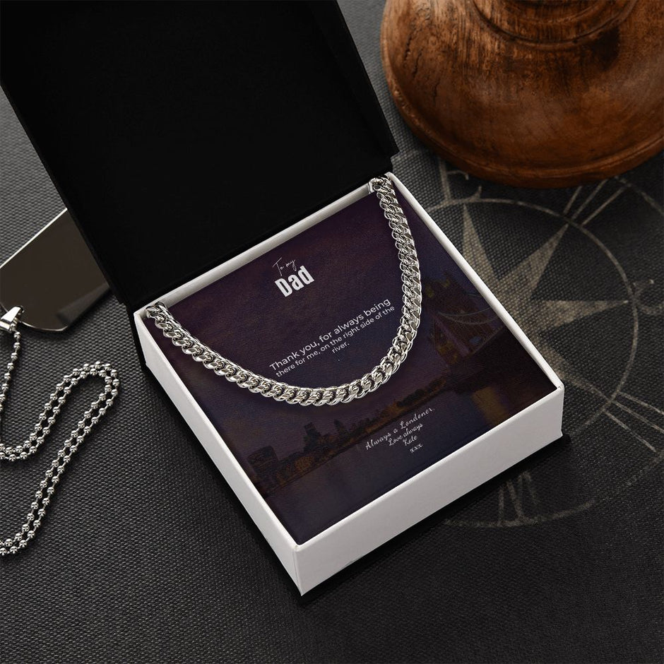 Flat Silver Chain: The London Dad Gift Message