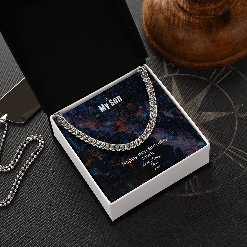 His 18th From Dad Curb Chain