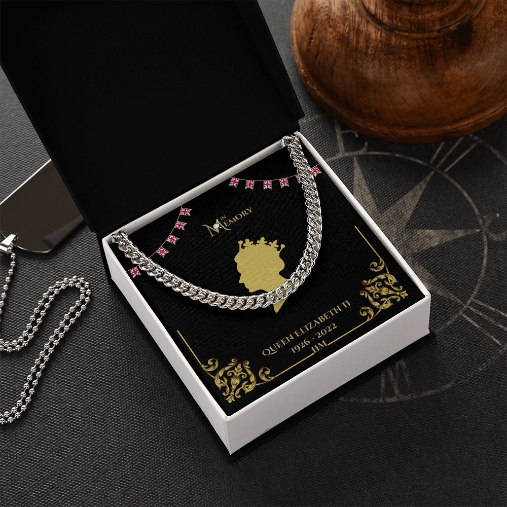 Queen Elizabeth Mens Memorial Silver / Gold curb chain