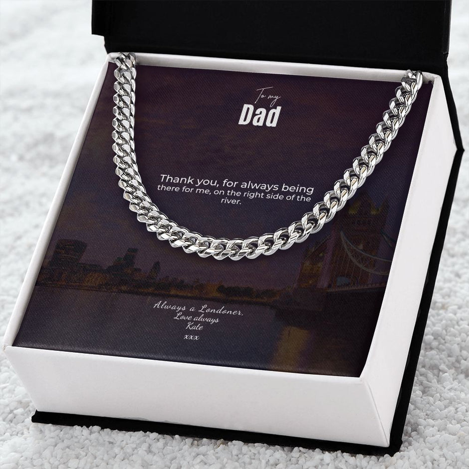 Flat Silver Chain: The London Dad Gift Message