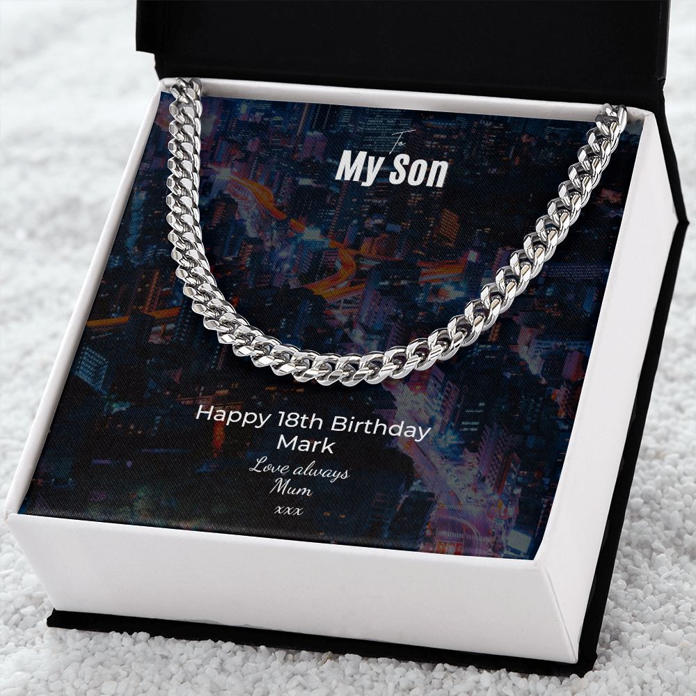 Sons 18th Birthday Flat weave Curb Chain