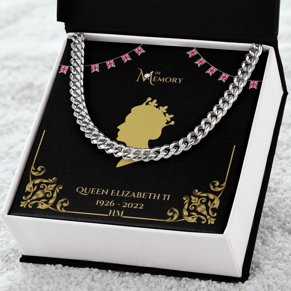 Queen Elizabeth Mens Memorial Silver / Gold curb chain