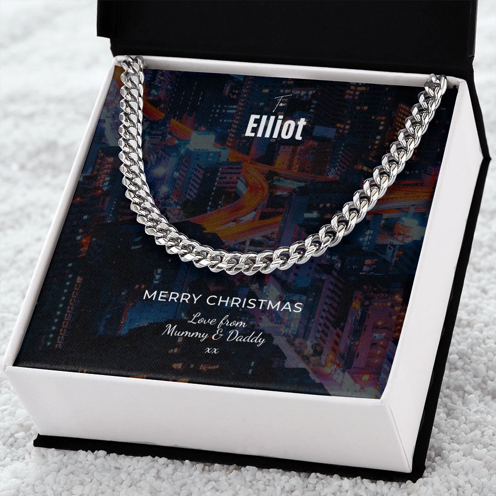 To Elliot Merry Christmas Cuban Link Chain