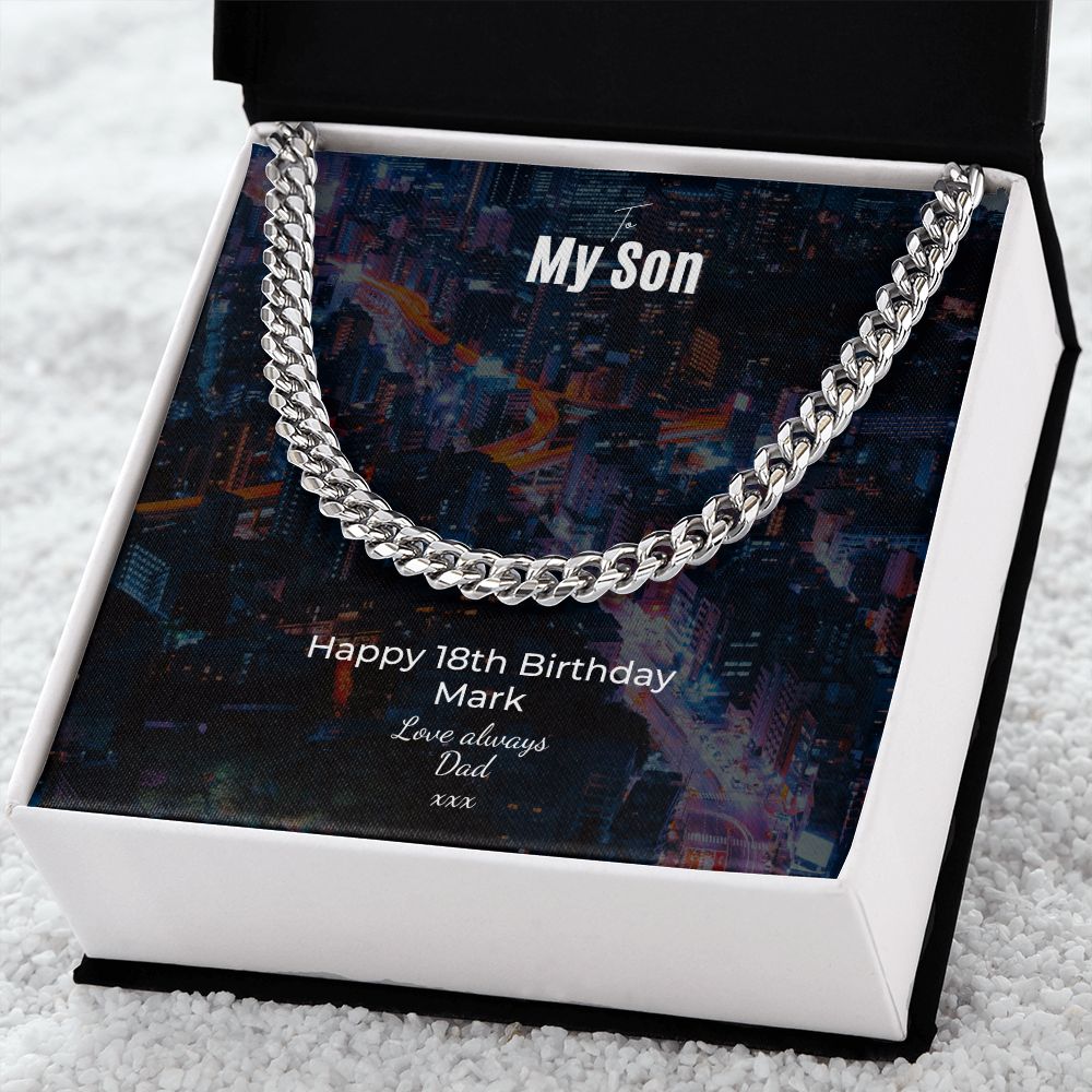 His 18th From Dad Curb Chain