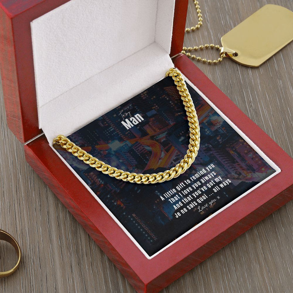 To my Man Silver Cuban chain