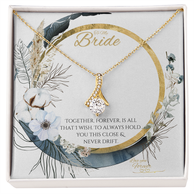 Wedding Bride White Gold Necklace