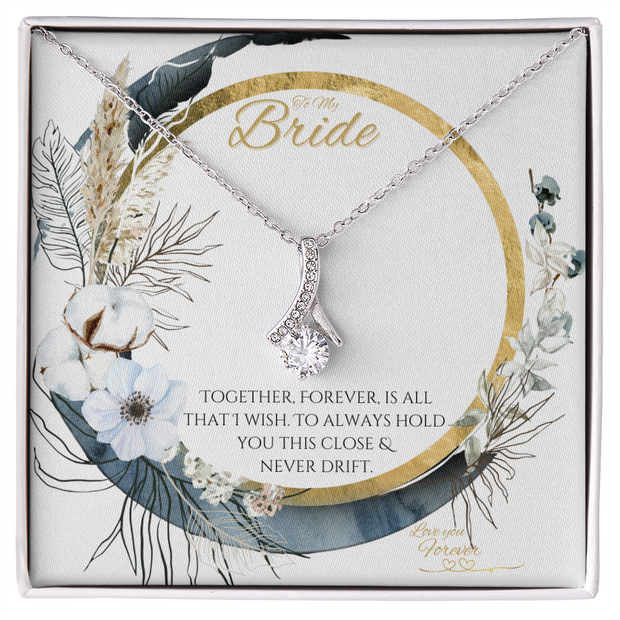 Wedding Bride White Gold Necklace