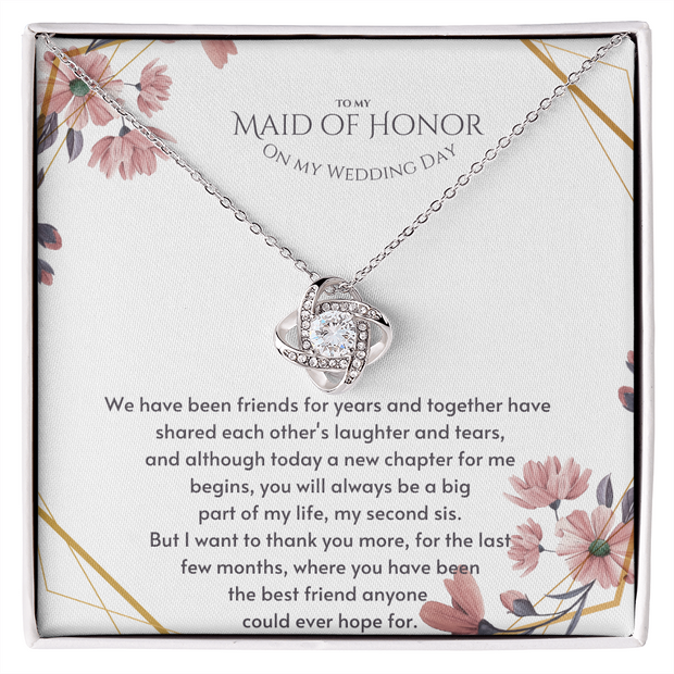 My Liberty Maid of Honor Gift Message necklace